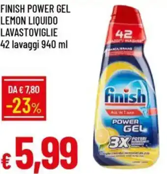 Galassia Finish power gel lemon liquido lavastoviglie 42 lavaggi offerta