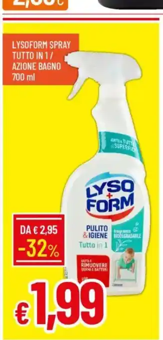 Galassia Lysoform spray tutto in 1/ azione bagno offerta