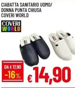 Galassia Ciabatta sanitario uomo/ donna punta chiusa coveri world offerta