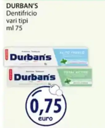 Acqua & Sapone DURBAN'S Dentifricio vari tipi offerta