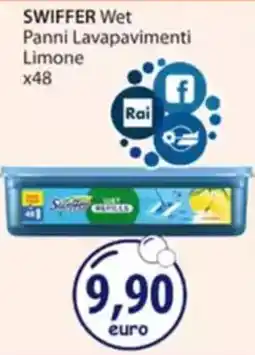 Acqua & Sapone SWIFFER Wet Panni Lavapavimenti Limone x48 offerta