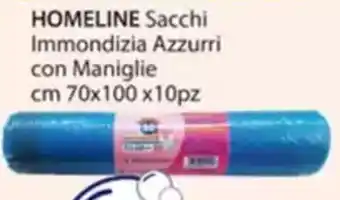 Acqua & Sapone HOMELINE Sacchi Immondizia Azzurri con Maniglie offerta