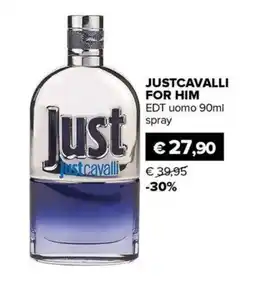 Il Tulipano JUSTCAVALLI FOR HIM EDT uomo spray offerta