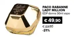 Il Tulipano PACO RABANNE LADY MILLION EDP donna vapo offerta