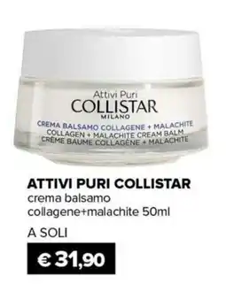 Il Tulipano ATTIVI PURI COLLISTAR crema balsamo collagene+malachite offerta