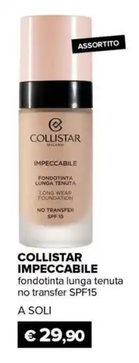 Il Tulipano COLLISTAR IMPECCABILE fondotinta lunga tenuta no transfer SPF15 offerta