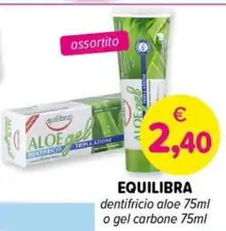 Il Tulipano EQUILIBRA dentifricio aloe o gel carbone offerta