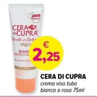 Il Tulipano CERA DI CUPRA crema viso tubo bianca o rosa offerta