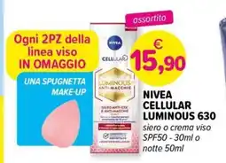 Il Tulipano NIVEA CELLULAR LUMINOUS 630 siero o crema viso SPF50-o notte offerta