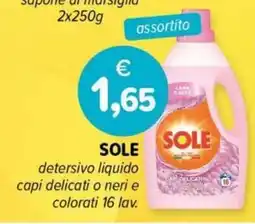 Il Tulipano SOLE detersivo liquido detergente capi delicati o neri e colorati 16 lav. offerta