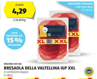 ALDI REGIONE CHE VAI Bresaola della valtellina igp XXL offerta