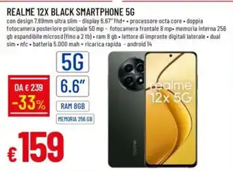 Galassia REALME 12X BLACK SMARTPHONE 5G offerta