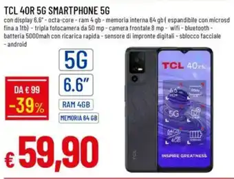 Galassia TCL 40R 5G SMARTPHONE 5G offerta