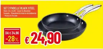 Galassia Set 2 padelle black steel offerta