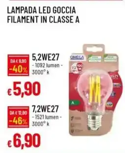 Galassia Lampada led goccia filament in classe a offerta