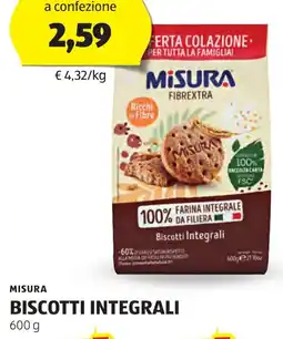 ALDI MISURA Biscotti integrali offerta