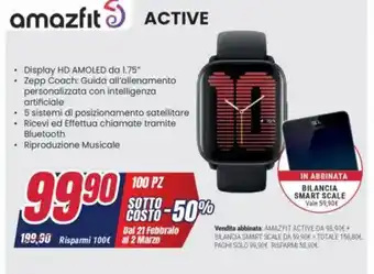 Trony amazfit ACTIVE offerta