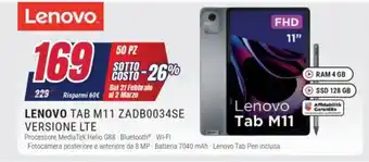 Trony LENOVO TAB M11 ZADB0034SE VERSIONE LTE offerta