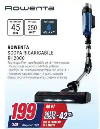 Trony ROWENTA SCOPA RICARICABILE RH20C0 offerta