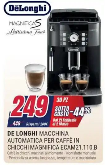 Trony De longhi macchina automatica per caffè in chicchi magnifica ecam21.110.b offerta