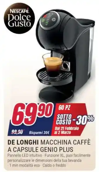 Trony De longhi macchina caffè a capsule genio plus p offerta