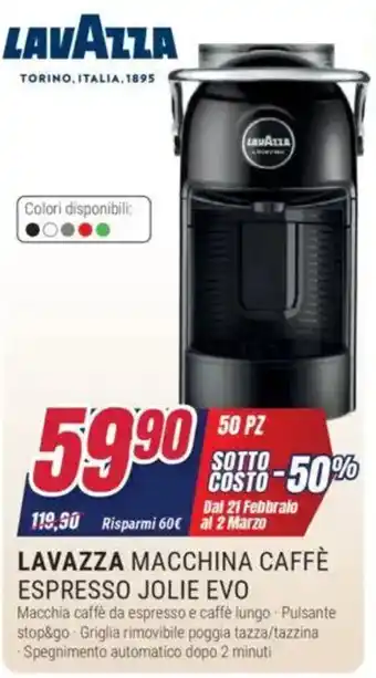 Trony LAVAZZA Macchina Caffee Espresso Jolie Evo offerta