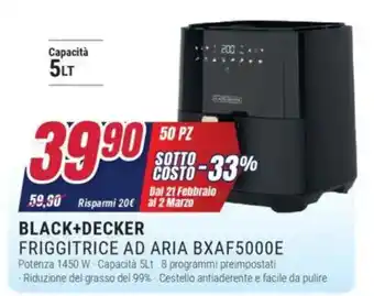 Trony BLACK+DECKER FRIGGITRICE AD ARIA BXAF5000E offerta