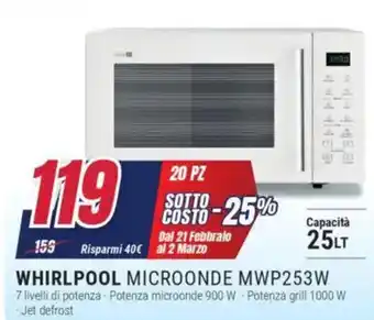 Trony WHIRLPOOL MICROONDE MWP253W offerta