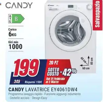 Trony CANDY LAVATRICE EY4061DW4 offerta