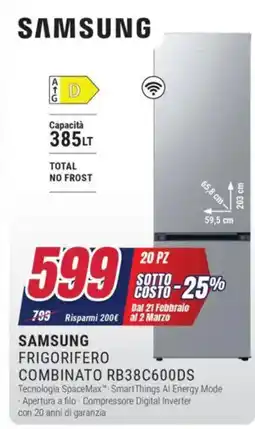 Trony SAMSUNG FRIGORIFERO COMBINATO RB38C600DS offerta