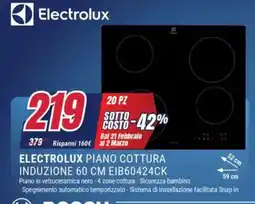 Trony ELECTROLUX PIANO COTTURA INDUZIONE 60 CM EIB60424CK offerta