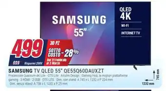 Trony SAMSUNG TV QLED 55" QE55Q60DAUXZT offerta