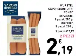 Spazio Conad Wurstel SAPORI&DINTORNI CONAD offerta