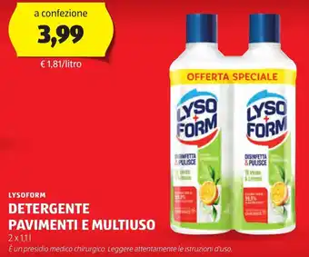 ALDI Lysoform detergente pavimenti e multiuso offerta