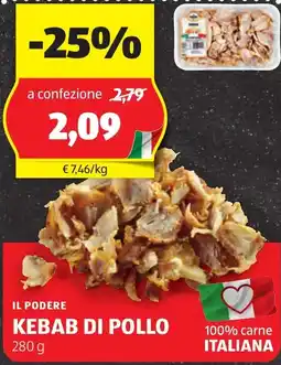 ALDI Il podere kebab di pollo offerta