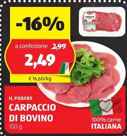 ALDI Il podere carpaccio di bovino offerta