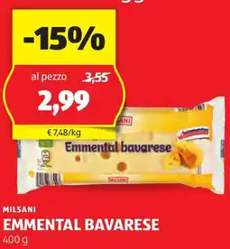 ALDI Emmental bavarese MILSANI offerta