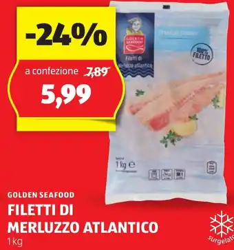 ALDI GOLDEN SEAFOOD Filetti di merluzzo atlantico offerta