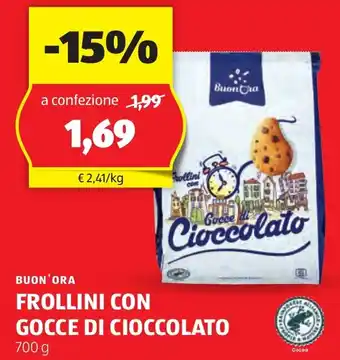 ALDI BUON'ORA Frollini con gocce di cioccolato offerta