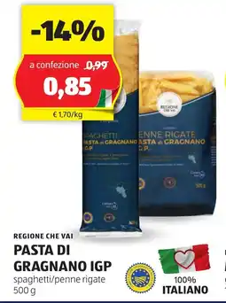 ALDI REGIONE CHE VAI Pasta di gragnano igp offerta