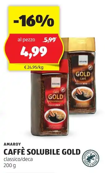 ALDI Caffè solubile gold AMAROY offerta