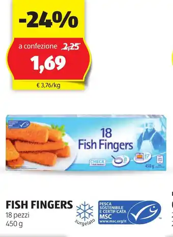 ALDI Fish fingers offerta