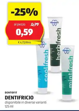 ALDI Dentifricio DENTOFIT offerta