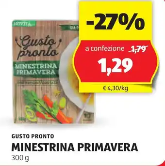 ALDI Minestrina primavera GUSTO PRONTO offerta