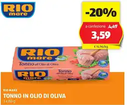 ALDI Tonno in olio di oliva RIO MARE offerta