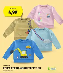 ALDI LILY & DAN Felpa per bambini effetto 3D offerta