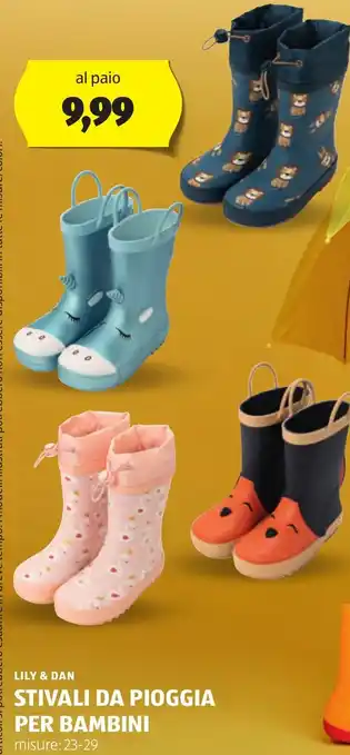 ALDI LILY & DAN Stivali da pioggia per bambini offerta