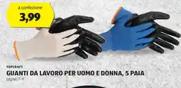 ALDI TOPCRAFT Guanti da lavoro per uomo e donna, 5 paia t offerta