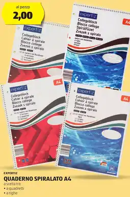 ALDI EXPERTIZ Quaderno spiralato A4 offerta