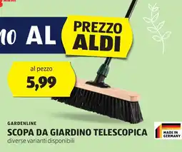 ALDI GARDENLINE Scopa da giardino telescopica offerta